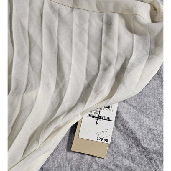 Halogen Pleated Midi Dress In Birch White Small NWT (HL84) - Picture 2 of 5